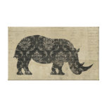 Toile vintage de silhouette de rhinocéros toiles tendues sur châssis