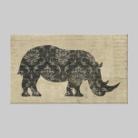 Toile vintage de silhouette de rhinocéros impressions sur toile