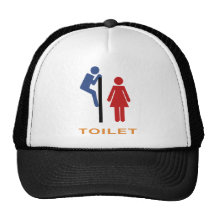 toilet sign mesh hats