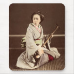 Tokyo Geisha with Shamisen, c. 1870 Mouse Pads