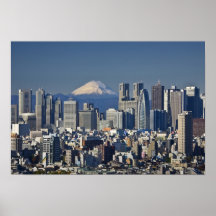 Tokyo, horizon de secteur de Shinjuku, le mont Fuj Posters