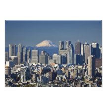 Tokyo, Shinjuku District Skyline, Mount Fuji, Photo