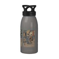 Tokyo Street Scene with Mt. Fuji Water Bottle water bottles