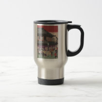 Tokyo Street Scene with Pharmacy Travel Mug mugs