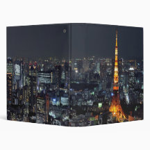 Tokyo Tower by Night 3 Ring Binder