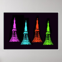 Tokyo Tower Collage Posters