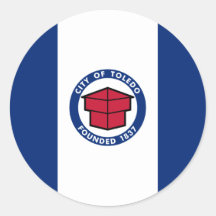 Toledo, Ohio, United States flag Round Stickers