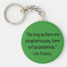 Tolstoy Vegetarian Quote Keychains