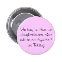 Tolstoy Vegetarian Quote Pinback Button