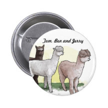 Tom, Ben and Jerry badge Button