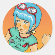 Tom Boy Tara X-Ray Specs Round Sticker