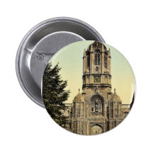 Tom Tower, Oxford, England rare Photochrom Pinback Button