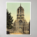 Tom Tower, Oxford, England rare Photochrom Poster