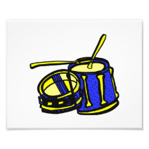 Tom Upside Down Snare Graphic BLue Yellow Photo Print