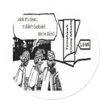 Tomahawk Cruise Missile: 1.6 Mil. Political Comic stickers