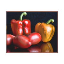 Tomates et poivrons impressions sur toile