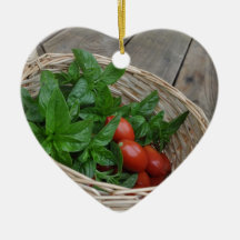 Tomato and Basil Dreams Christmas Ornaments