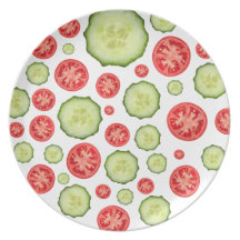 Tomato And Cucumber Slices Party Plate