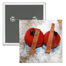 Tomato on cumin seeds pinback buttons