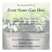 Tomato Seedlings In Nursery Pots Personalized Invite