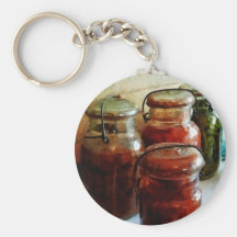 Tomatoes and String Beans in Canning Jars Key Chain