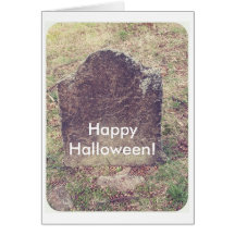Tombstone for Halloween, Happy Halloween! Greeting Cards