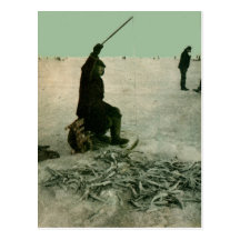 Tomcod Fishers out on Bering sea Post Cards