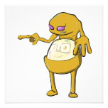 tommy tummy inside lumpy monster yellow orange custom invites