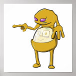 tommy tummy inside lumpy monster yellow orange print