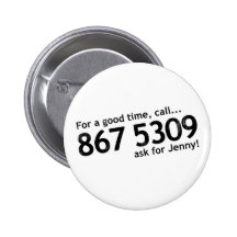 Tommy Tutone 867 5309 Buttons