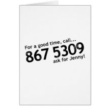 Tommy Tutone 867 5309 Card