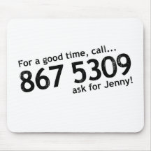 Tommy Tutone 867 5309 Mouse Pads