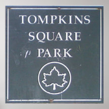 Tompkins Square Park NYC SIGN 24x24 in Canvas Poster