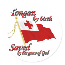 Tongan by birth saved by the grace of God Sticker