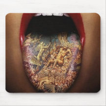 tongue tattoo design mouse pads