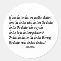 Tongue Twister Doctor Doctors Another Doctor Stickers