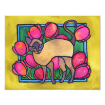 "Tonkinese and Tulips" Print Art Photo