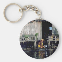 Tonle Sap dwelling, Cambodia Key Chains