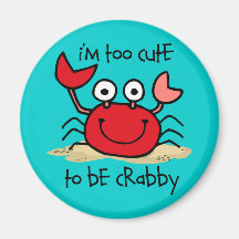 Too Cute Crab Refrigerator Magnet