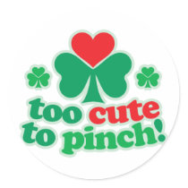 Too Cute To Pinch Round Sticker