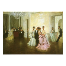 Too Early by James Tissot, Vintage Victorian Art Personalized Announcements