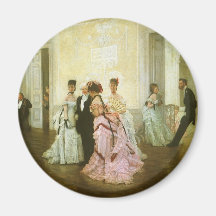 Too Early by James Tissot, Vintage Victorian Art Refrigerator Magnet
