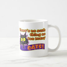 TOO MANY CATS COFFEE MUGS