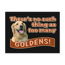 "Too many Golden Retrievers" Post Card