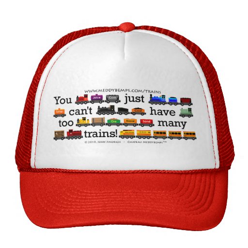 Too Many Trains Trucker Hats