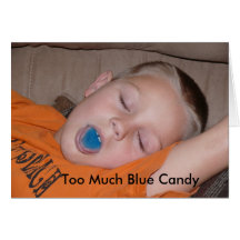 Too Much Blue Candy Greeting Card