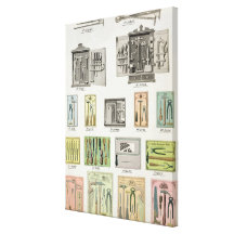 Tools and toolboxes from a trade catalogue of dome stretched canvas print