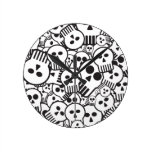 toon skulls wall clocks