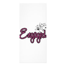 ToonDoveEngagedPink Personalized Rack Card