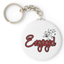 ToonDoveEngagedRed Keychains
